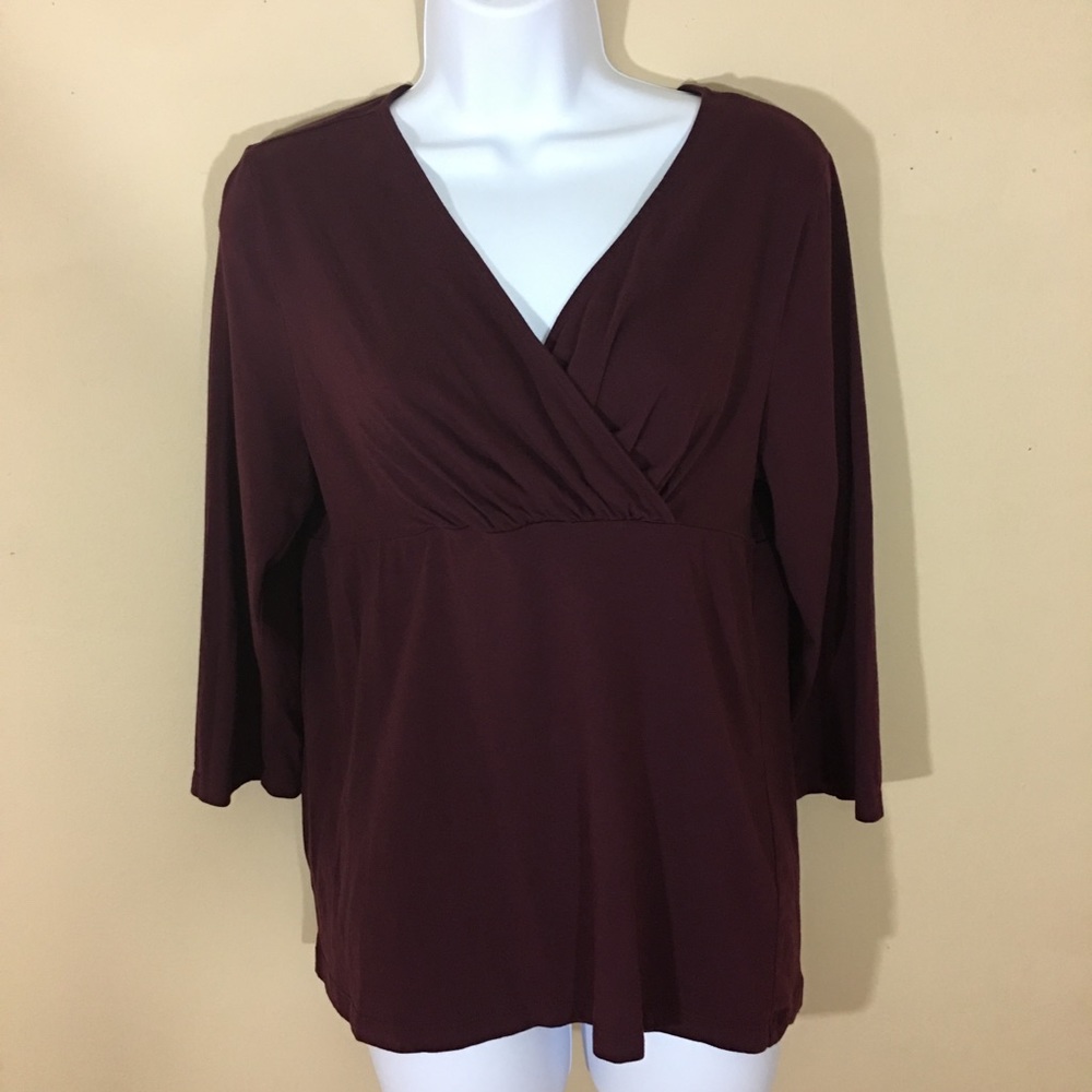 The Loft SZ Large Plum Faux Wrap Top